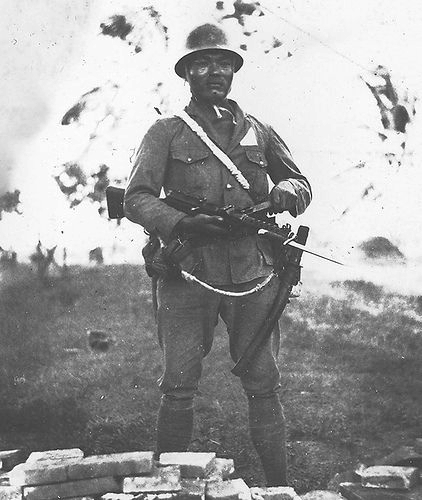 Japanese Special Naval Landing Forces infantryman with a MP 18 submachine gun, circa 1930s-1940s