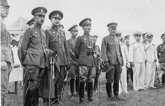 Japanese and Thai officers in Thailand, 1940s