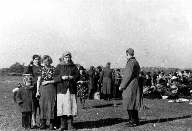 Jews being rounded up outside Lubny, Ukraine, 16 Oct 1941