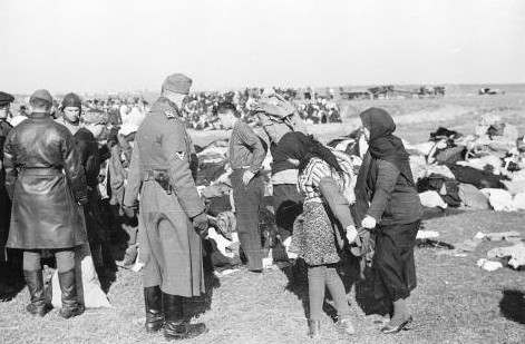 Jews being rounded up outside Lubny, Ukraine, 16 Oct 1941