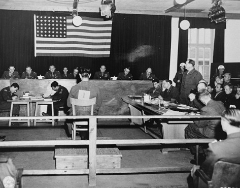 Martin Gottfried Weiss on trial, Dachau, Germany, Nov-Dec 1945