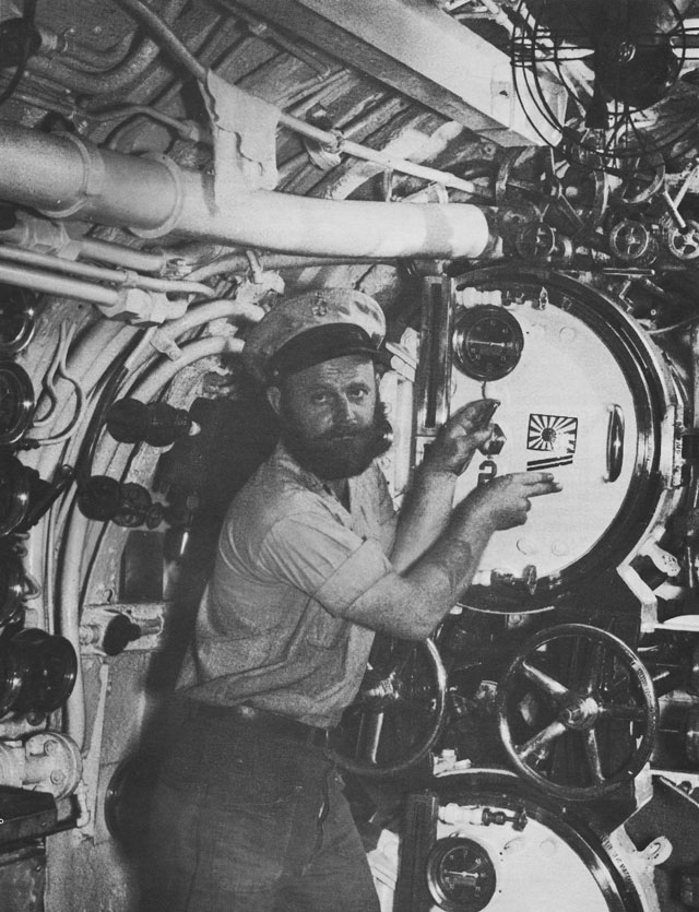 Chief Torpedoman Harold Stromsoe aboard USS S-44, 1943