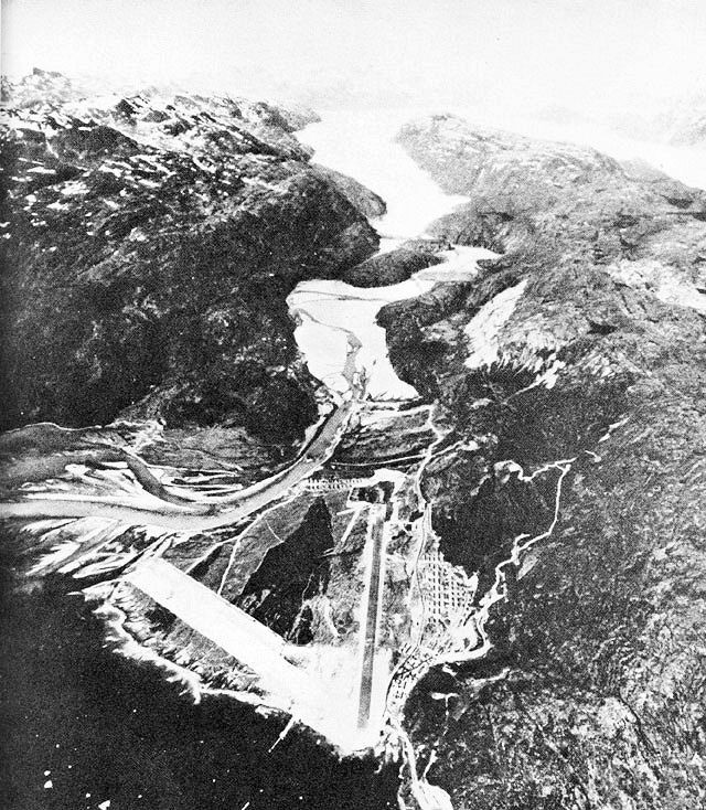 Aerial view of Bluie West One airfield, Greenland, Jun 1942