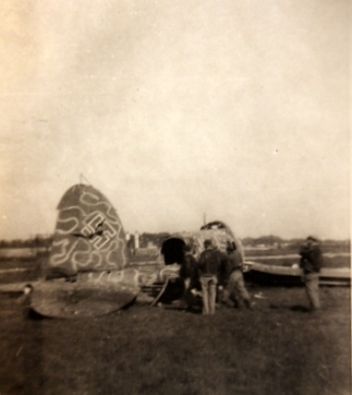 Downed German aircraft, Italy, 1945