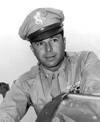 United States Army Air Forces Major John Mitchell, circa 1944. Major Mitchell planned and led the Yamamoto mission on 18 Apr 1943. Note the Navy Cross ribbon on his uniform shirt awarded for the Yamamoto mission.