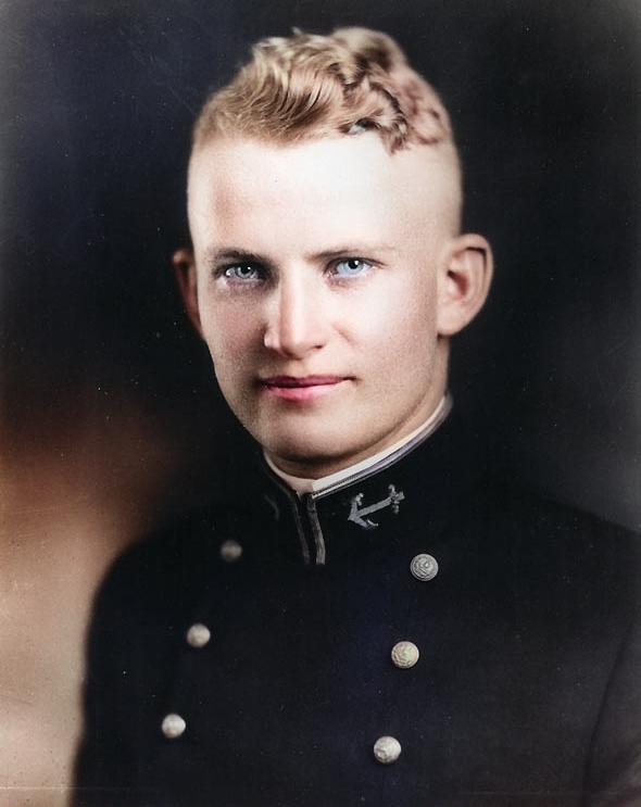 Portrait of Midshipman Burke, 1920 [Colorized by WW2DB]