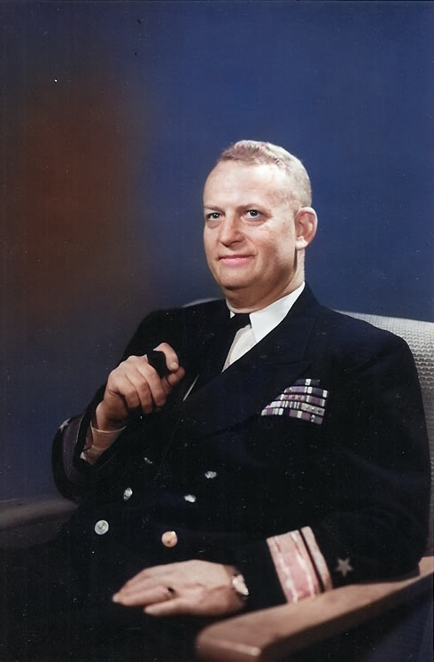 Portrait of Rear Admiral Burke, 17 Nov 1952 [Colorized by WW2DB]