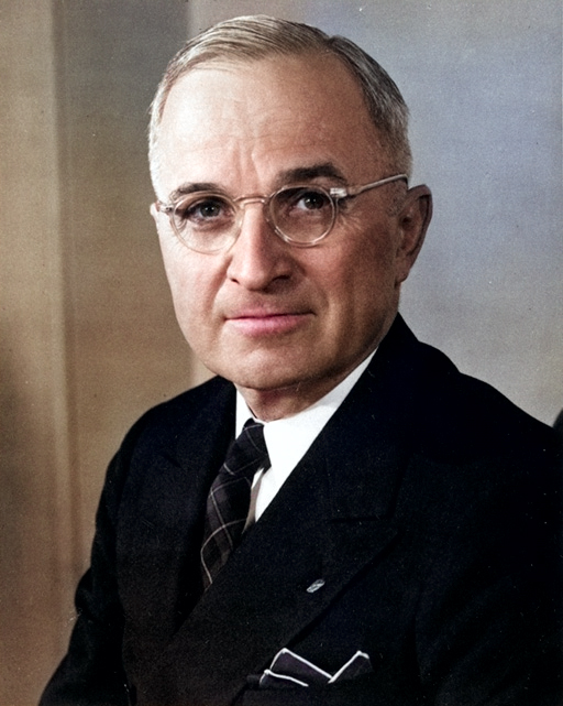 Portrait of Harry Truman, circa 1945 [Colorized by WW2DB]