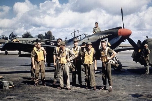 A-36A Mustang aircraft of a training squadron at Harding Field, Baton Rouge, Louisiana, United States, date unknown