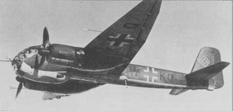 Ju 188E aircraft in flight, circa 1940s