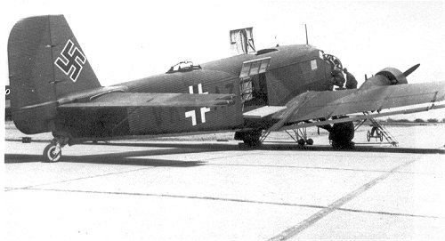 Ju 52/3m g7e aircraft at rest, circa 1940s