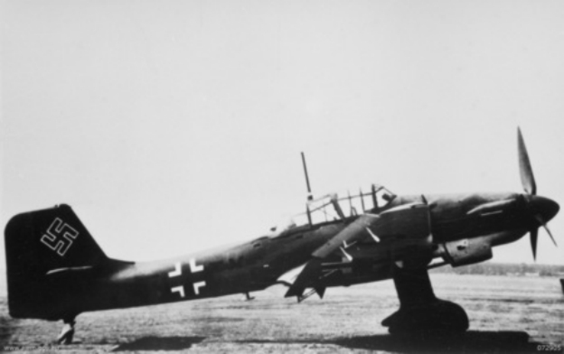 Ju 87D Stuka dive bomber at rest, 1940s