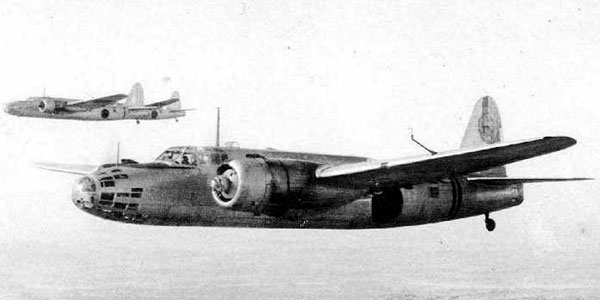 Two Ki-49 bombers in flight, 1940s