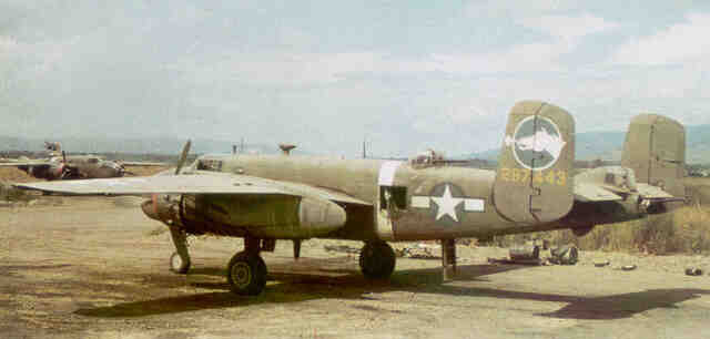 North American B-25D-2 Mitchell bomber 'Jockjugler' of the US 500th Bomb Squadron at Nadzab near Lae, New Guinea, 1944