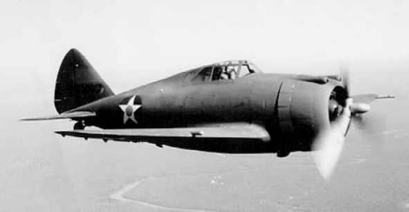 P-43 Lancer fighter in flight near Esler Field, Louisiana, United States, 9 Mar 1942