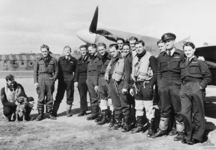 Australian pilots of the No. 457 Squadron 'Grey Nurse' RAAF at RAF Station Redhill, Surrey, England, United Kingdom, Mar-May 1942