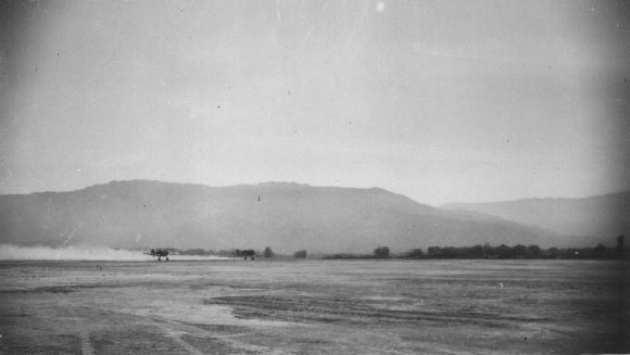 P-40 fighter landing at Loiwing (Leiyun), Yunnan, China, date unknown