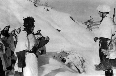 Italian troops in the Garfagnana area of Toscana, Italy, Jan 1945