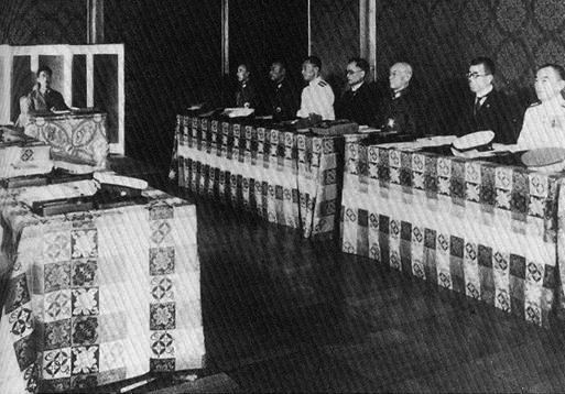 Imperial Conference before Emperor Showa, Tokyo, Japan, 14 Aug 1945; the Japanese surrender was decided as an outcome of this meeting