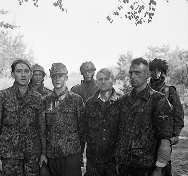 German Waffen-SS snipers captured by Allied troops near Arnhem, Gelderland, the Netherlands, 18 Sep 1944