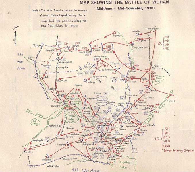 Map of the Battle of Wuhan