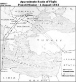 Approximate bomber route for Operation Tidal Wave, the low level bombing raid on the oil fields around Ploesti, Romania, Aug 1 1943.