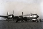 B-29 Superfortress of the 462nd Bomb Group, the “Hellbirds,” after an emergency landing on Akyab Island airstrip, Burma, 1945 (now Sittwe, Myanmar).