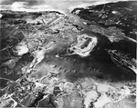 Overhead view of Pearl Harbor Naval Base, Oahu, Hawaii, 30 Oct 1941, 5 weeks before the attack. Photo 1 of 2.