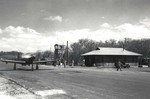 Bell P-39 Airacobra on the Haleiwa Fighter Strip, Oahu, Hawaii, 1943-45. Note temporary nature of the tower construction.