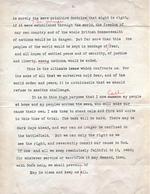 Typed script of the radio address King George VI of the United Kingdom delivered announcing Britain’s entry into the war with Germany, Buckingham Palace, London, England, UK, Sept 3, 1939. Page 2 of 2.