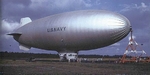 US Navy K-class airship locked into a mooring mast at NAS Lakehurst, New Jersey, United States, 1943.