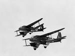 Two DH.89A Rapide air ambulance aircraft over RAF Hendon, Middlesex, England, United Kingdom circa Aug 1940