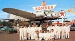 This B-17G Fortress saw no service during World War II but was purchased from surplus in 1947 and installed at this gas station in Milwaukie, Oregon with only 37 total hours on the engines, photo circa 1959.