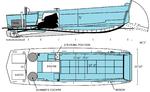 Line Drawing of the LCVP landing craft or Higgins Boat.