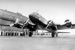 Lufthansa airliner version of the Focke-Wulf Condor at Floyd Bennett Field, Brooklyn, New York, 11 Aug 1938 after completing the first transatlantic flight from Berlin.