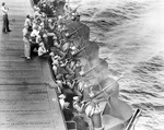 USS Enterprise gunnery crews practice with their 20mm anti-aircraft guns off Hawaii, May 1942.