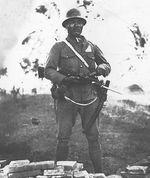 Japanese Special Naval Landing Forces infantryman with a MP 18 submachine gun, circa 1930s-1940s