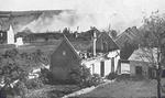 The burned out houses of Lidice, Czechoslovakia with some still smoldering, 10 Jun 1942.