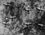 A6M Zero fighters on an airfield near Tokyo, Japan, late Aug 1945