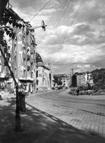 DFS 230 glider, carrying supplies, having crashed into Attila út 35 or Attila út 37, Budapest, Hungary, 4 Feb 1945, photo 1 of 4