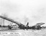 Destroyed Japanese flying boat, Saipan, Mariana Islands, Jun-Jul 1944