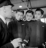 Chinese junior officers receiving instructions at the Chatham Gunnery School, England, United Kingdom, Aug 1945, photo 07 of 16