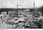 New Reich Chancellery building under construction, Berlin, Germany, 1938