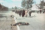 Dead body along a street in Kiev, Ukraine, 1 Oct 1941