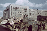 Ukrainian children inspecting a Panzer III wreck, Kharkov, Ukraine, Oct-Nov 1941