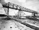 The Gantry Crane over the Pearl Harbor drydocks under construction, Pearl Harbor, Hawaii, 20 Jun 1940.