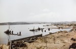 Late 1944 photograph of the wreckage left from the scuttling of the French fleet on 27 Nov 1942, Toulon Naval Dockyard, France. Wrecks of the Tartu, Cassard, L’Indomptable, Vautour, and Aigle can be seen.