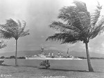 Cruiser USS Milwaukee underway in the Main Channel at Pearl Harbor, Hawaii, mid to late 1930s.