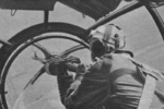 MG 15 machine gun aboard a He 111 bomber, circa 1940s