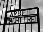 Arbeit Macht Frei gate at Sachsenhausen Concentration Camp, Germany, 26 Sep 2004